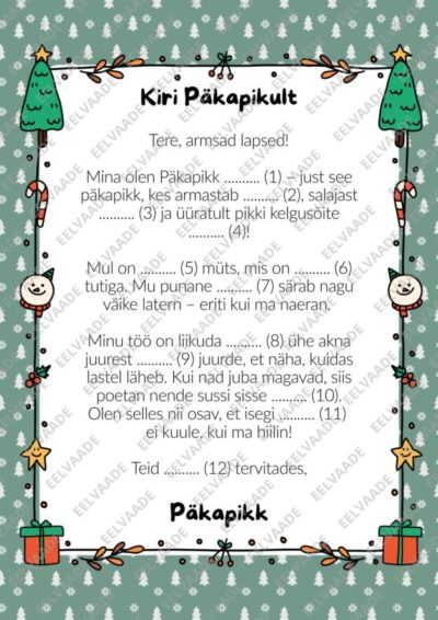 Kiri päkapikult - lõbus jõululine mäng!