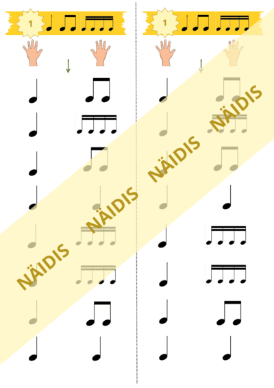 Rütmiharjutused kahele käele - ta, ti-ti, tiri-tiri