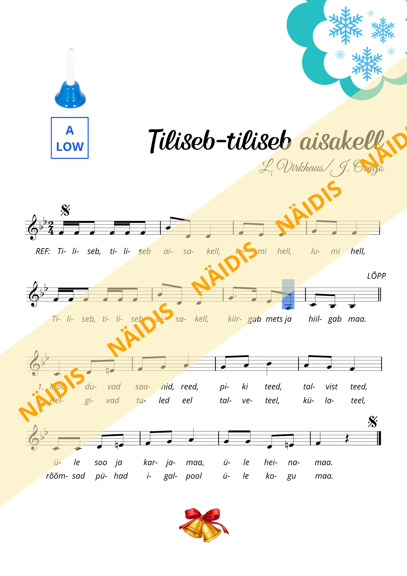 Noot käsikelladele "Tiliseb-tiliseb aisakell" - Image 2