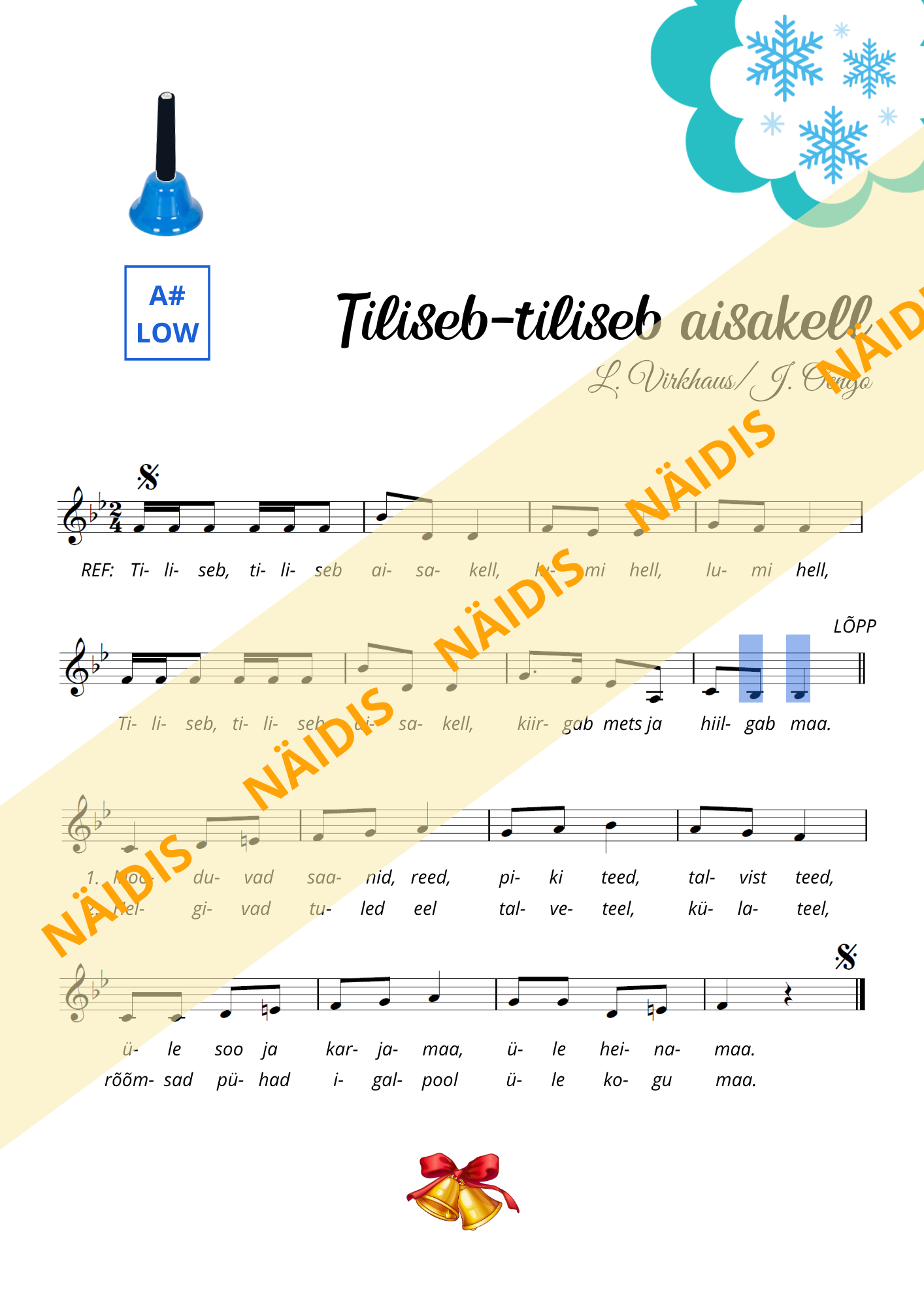 Noot käsikelladele "Tiliseb-tiliseb aisakell" - Image 3