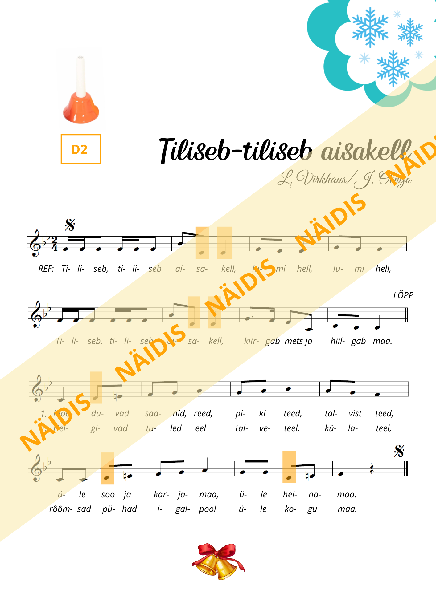 Noot käsikelladele "Tiliseb-tiliseb aisakell" - Image 5