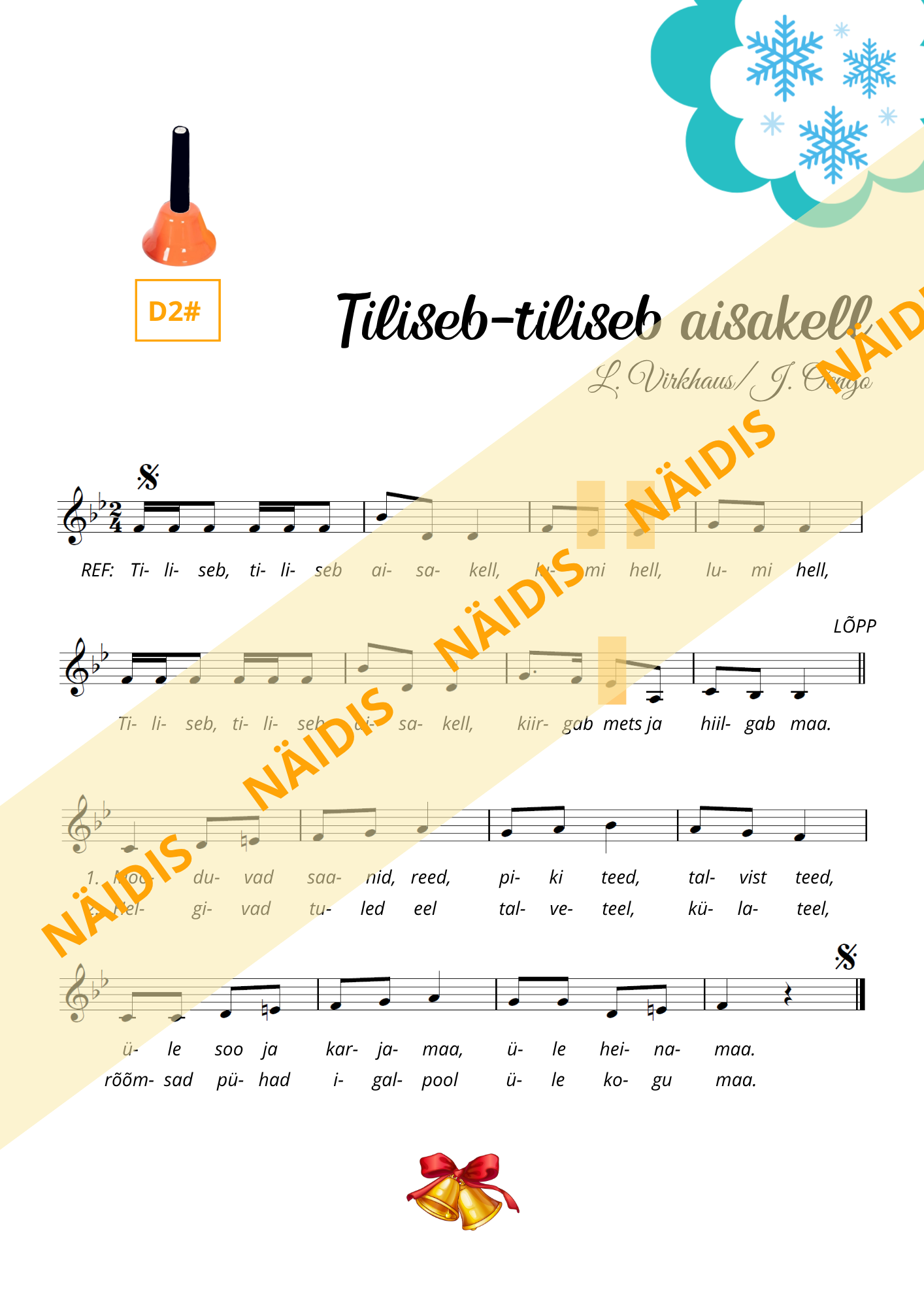 Noot käsikelladele "Tiliseb-tiliseb aisakell" - Image 6