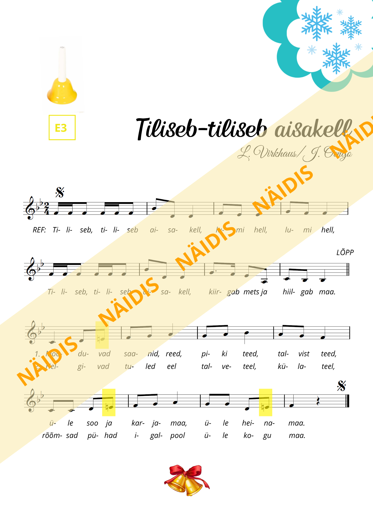 Noot käsikelladele "Tiliseb-tiliseb aisakell" - Image 7