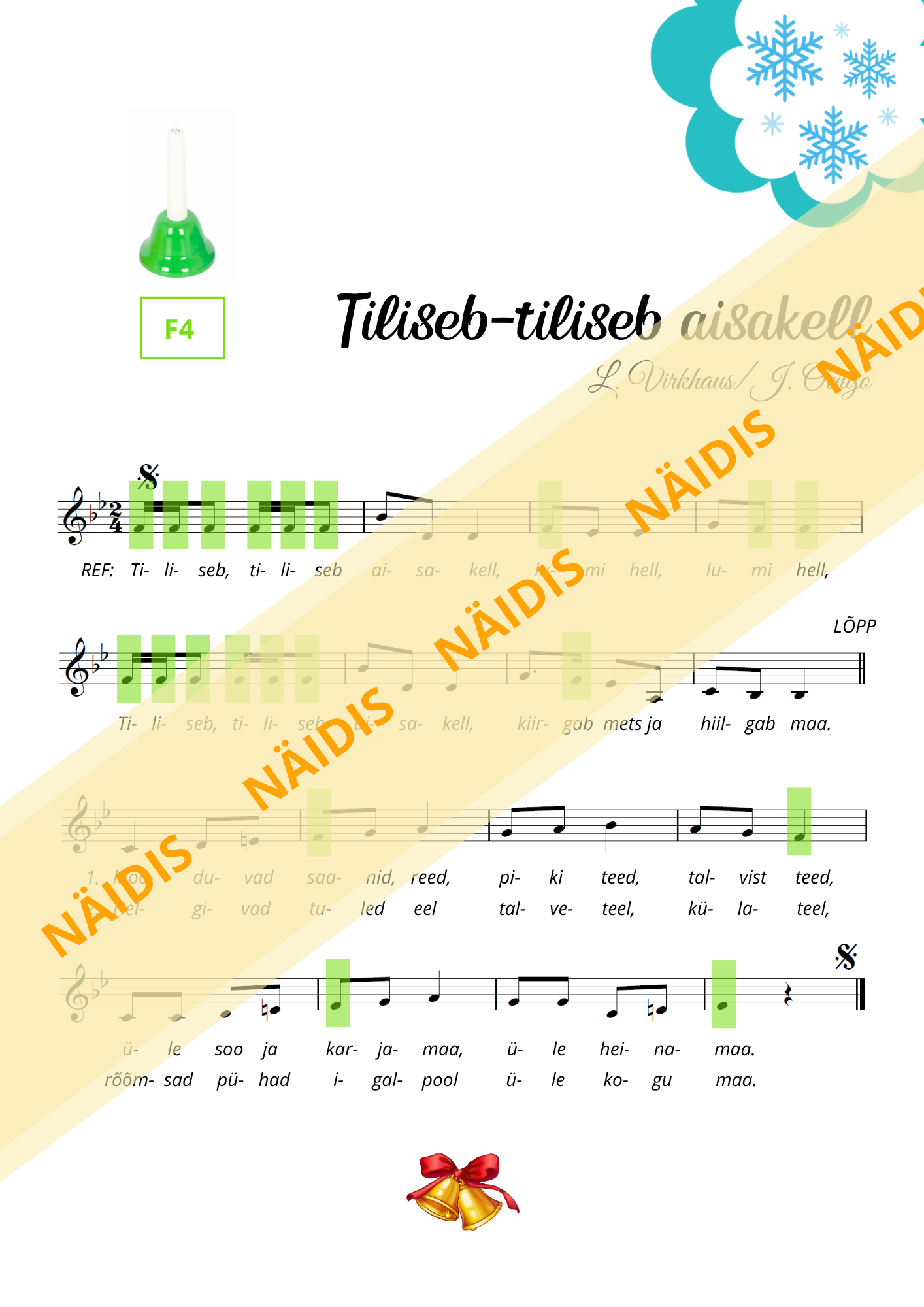 Noot käsikelladele "Tiliseb-tiliseb aisakell" - Image 8