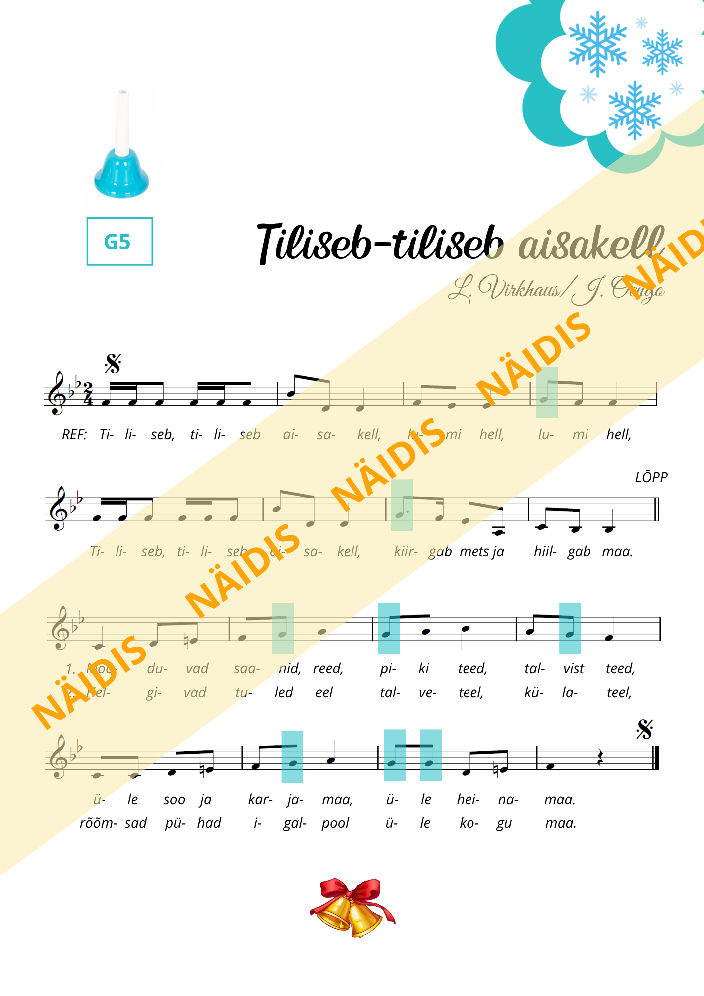 Noot käsikelladele "Tiliseb-tiliseb aisakell" - Image 9