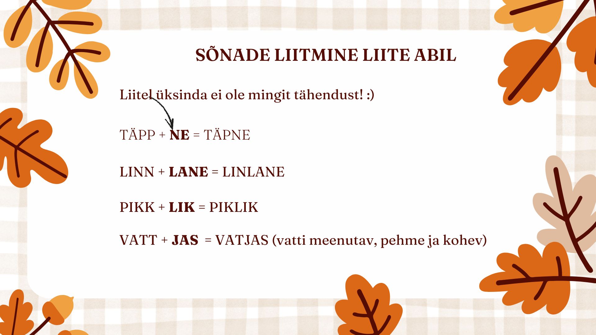 Liitsõna ja liitega sõna. Slaidiettekanne.