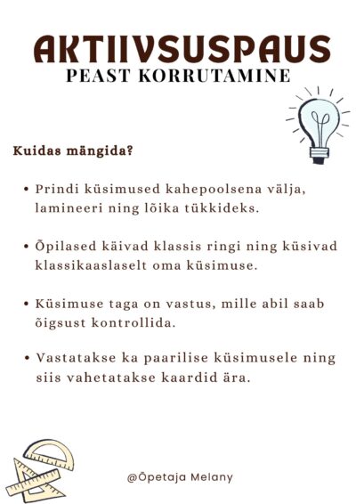 AKTIIVSUSPAUS korrutamine