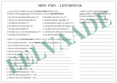 "Minu päev - lihtminevik"