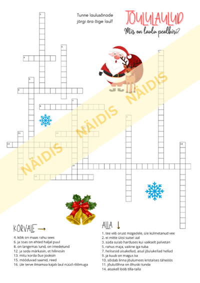 Ristsõna - jõululaulud