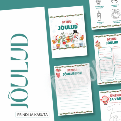 Minu jõulud - prinditav töölehtede komplekt