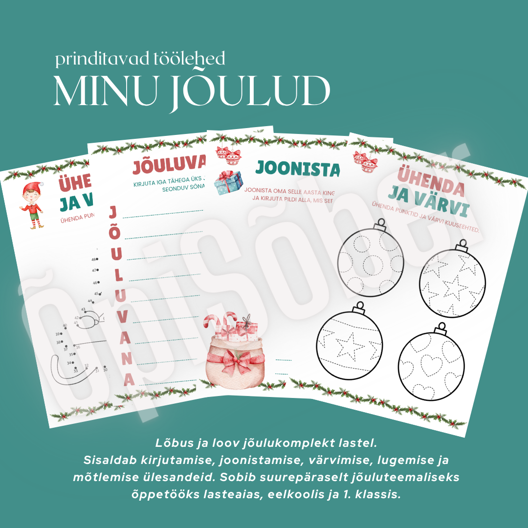 Minu jõulud - prinditav töölehtede komplekt - Image 2