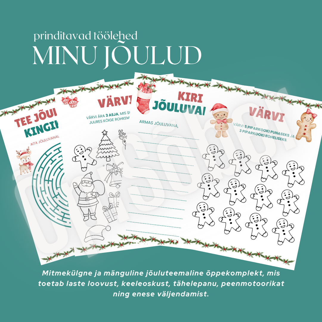 Minu jõulud - prinditav töölehtede komplekt - Image 3