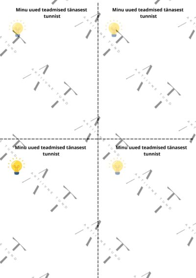 Väljapääsupiletid: Minu uued teadmised tänasest tunnist