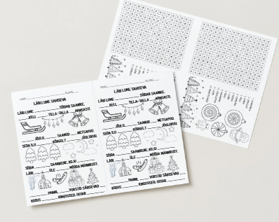 Muusika töölehed jõuludeks 4 tk.