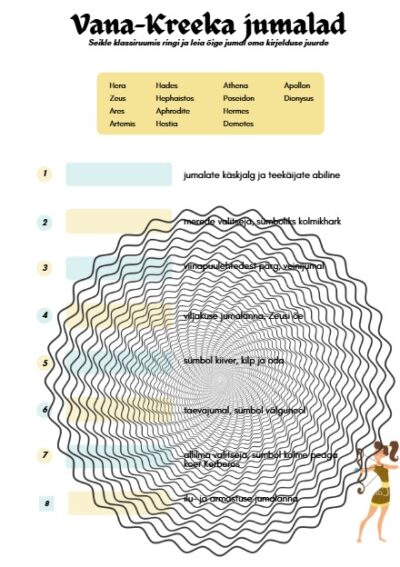 Vana-Kreeka jumalad tööleht