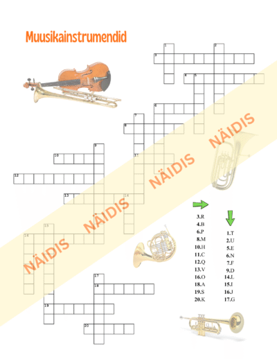 Ristsõna - muusikainstrumendid I