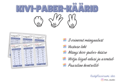 Kivi-paber-käärid: Kirjalik jagamine ühekohalise arvuga