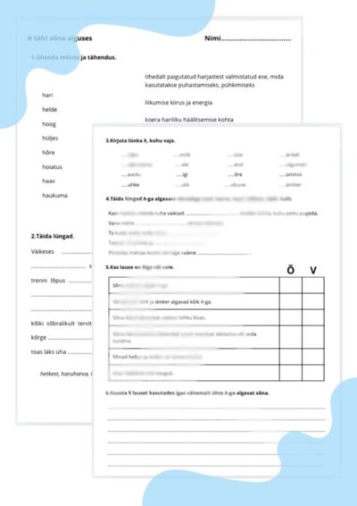 H täht sõna alguses