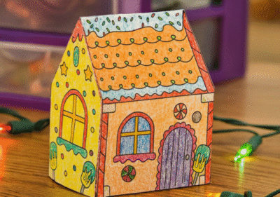 Paberist piparkoogimaja meisterdamise tööleht