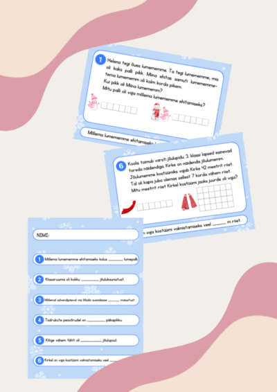 Tekstülesanded. Talveaeg.