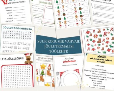 Suur kogumik vahvaid jõuluteemalisi töölehti + vastused