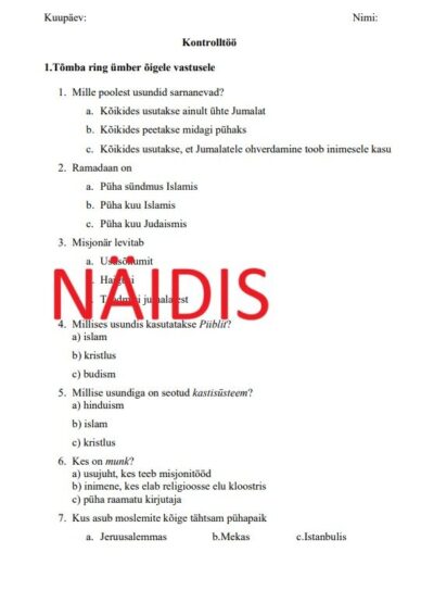 Usundid_ kontrolltöö