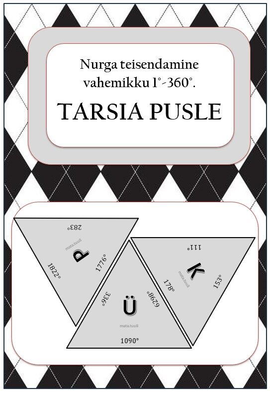 Nurga teisendamine vahemikku 1°-360° - Tarsia pusle