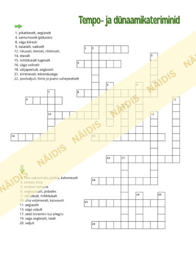Ristsõna - tempo- ja dünaamikaterminid
