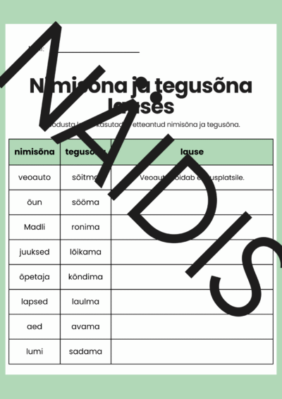 Nimisõna ja tegusõna lauses