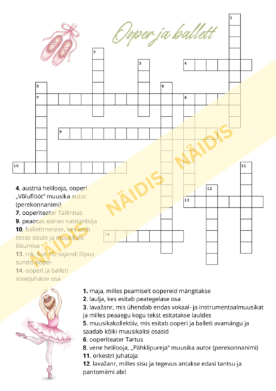 Ristsõna - ooper ja ballett