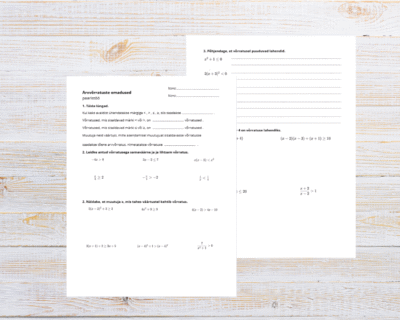 Arvvõrratuste omadused. Paaristöö.