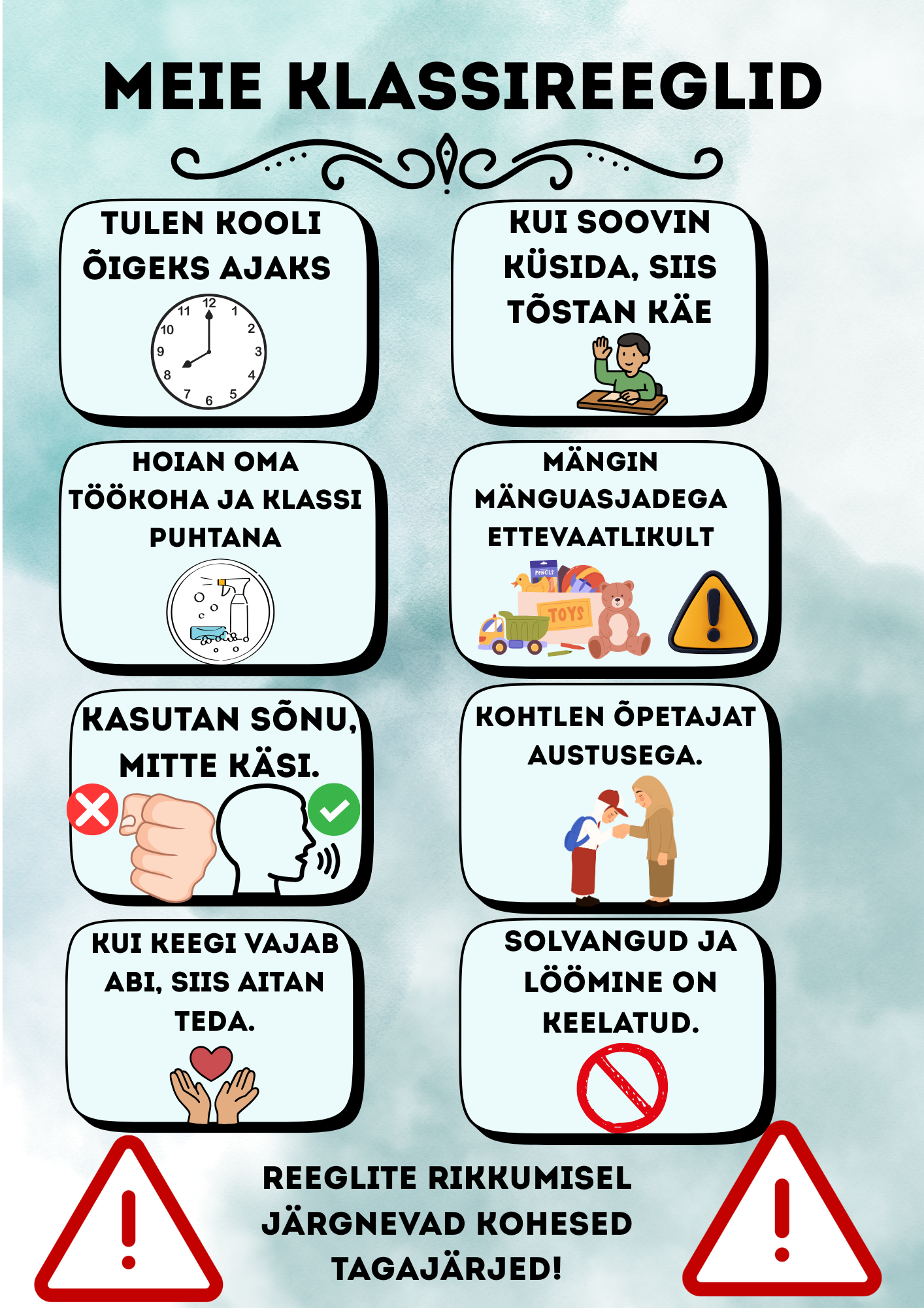 Klassireeglid seinale