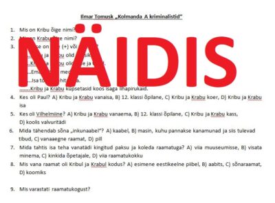 Lugemiskontroll "Kolmanda A kriminalistid"