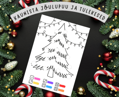 Kaunista jõulupuu - tööleht täringuga