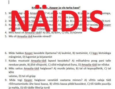 Lugemiskontroll "Kasper ja viis tarka kassi"