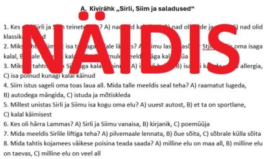 Lugemiskontroll "Sirli, Siim ja saladused"