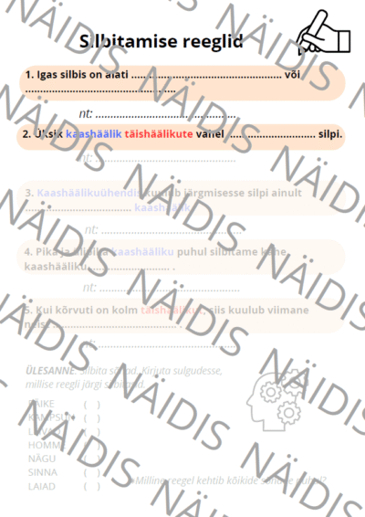 Silbitamise reeglileht