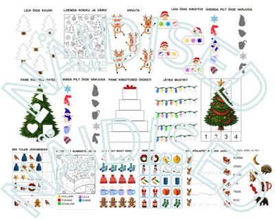 Jõuluteemalised töölehed