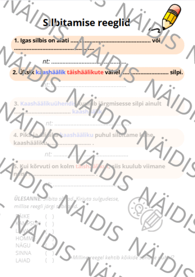 Silbitamise reeglileht