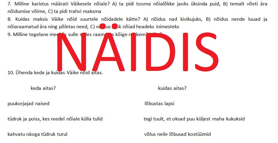 Lugemiskontroll "Väike nõid"