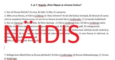 Lugemiskontroll "Risto Räppar ja viimane hoiatus"