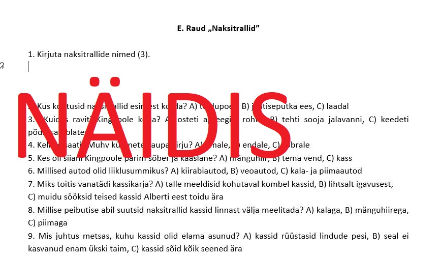 Lugemiskontroll "Naksitrallid"