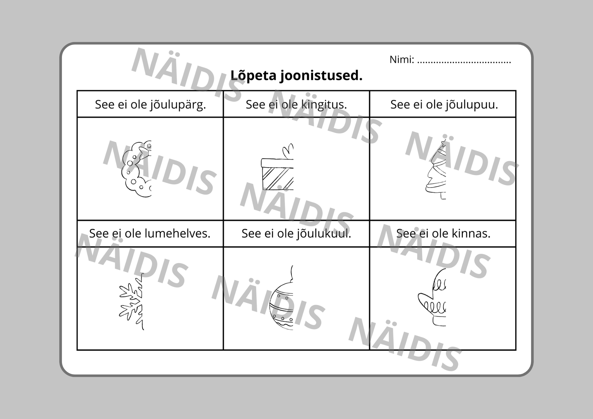 Jõulutemaatiline LOOVJOONISTAMINE