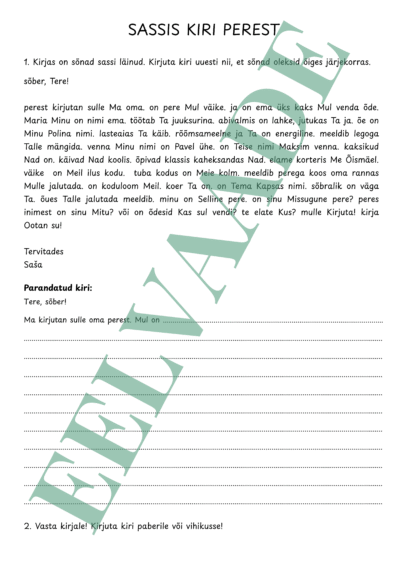 "Sassis kiri perest"