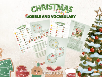 Jõulude dobble ingliskeelse sõnavara arendamiseks algklassidele