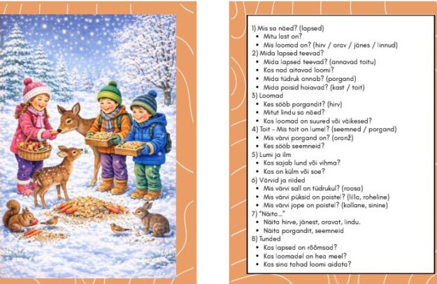 TALVISTE TEGEVUSTE VESTLUSKAARDID (muukeelsele või 2-3a. lastele)