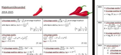 Riigieksamiülesanded avaldiste lihtsustamise kohta