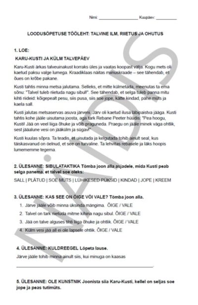 Talvine riietus ja ohutus jääl