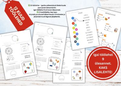 12 kuud töölehed. 2 lisalehte!