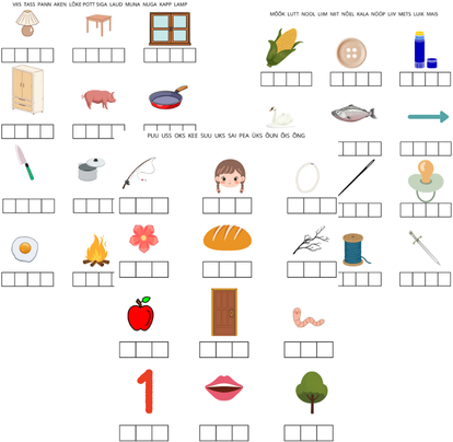 3- ja 4- tähelised sõnad